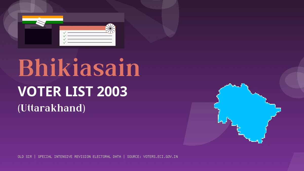 Bhikiasain Voter List 2003 PDF Download Uttarakhand