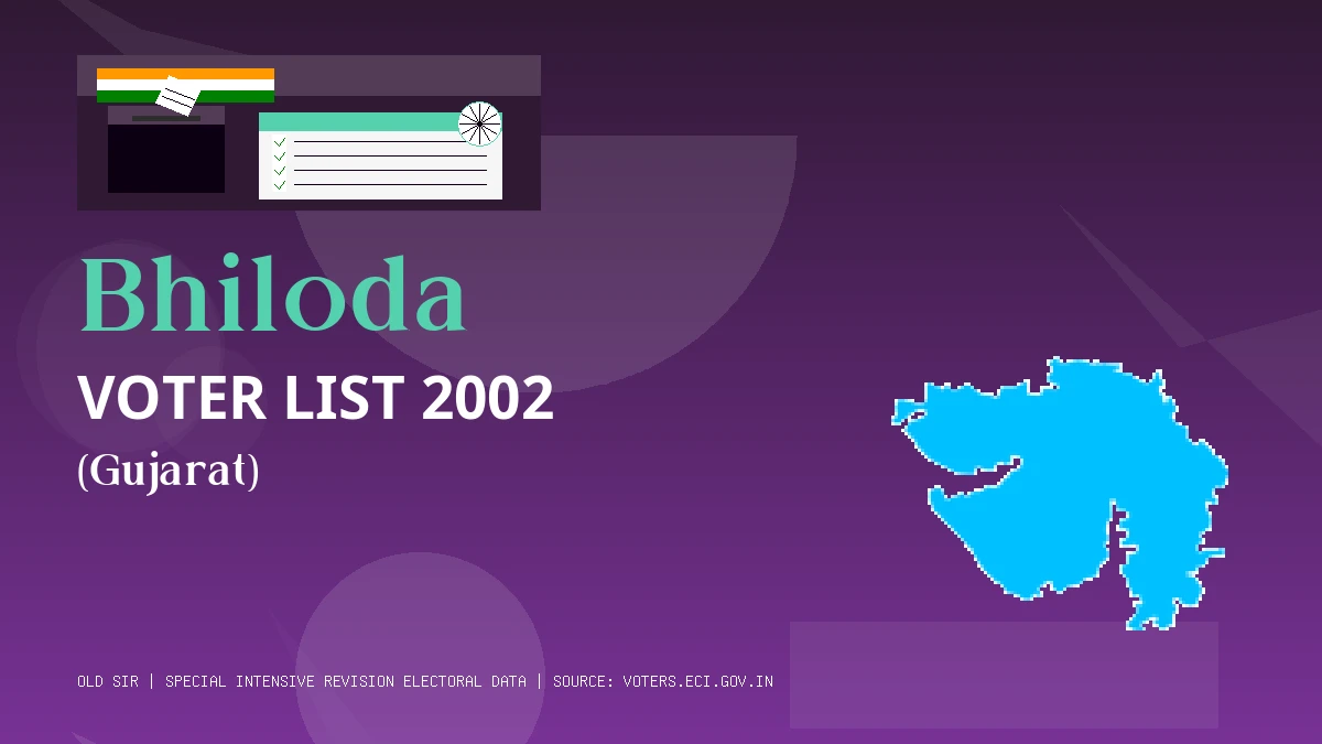 Bhiloda Voter List 2002 PDF Download Gujarat