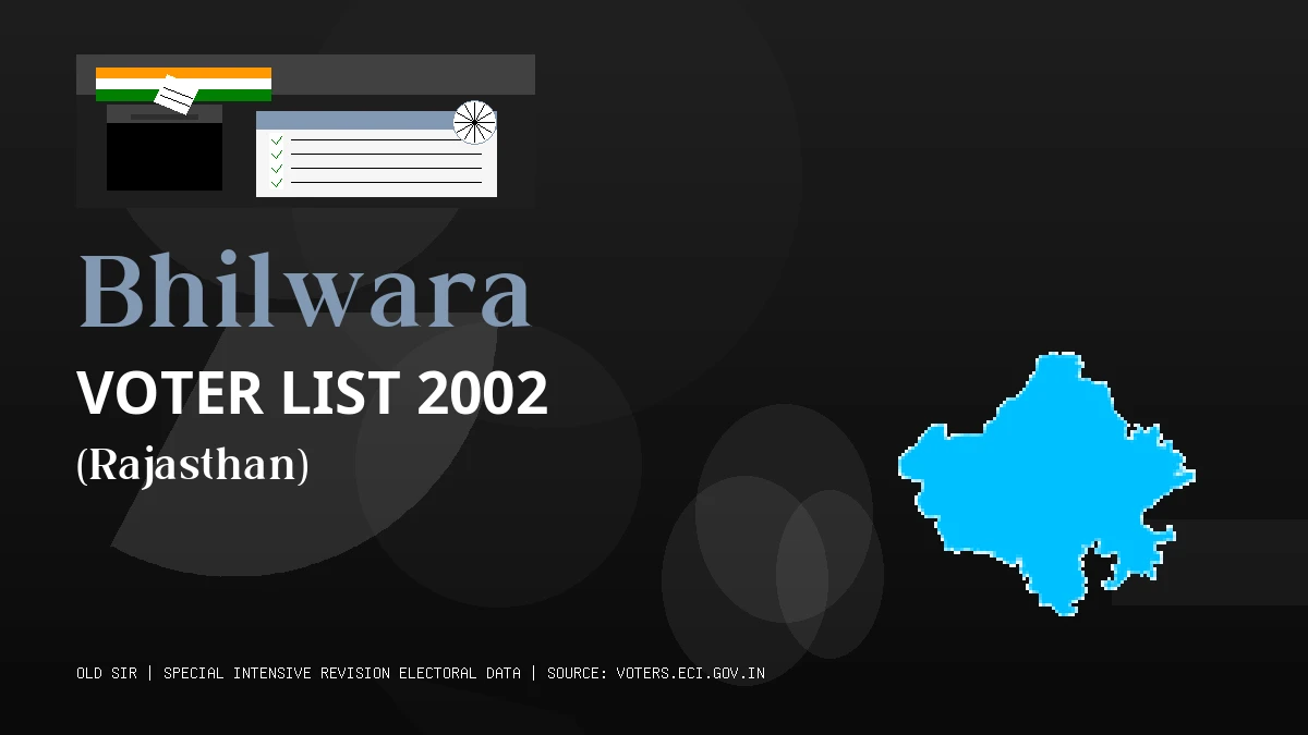Bhilwara Voter List 2002 PDF Download Rajasthan
