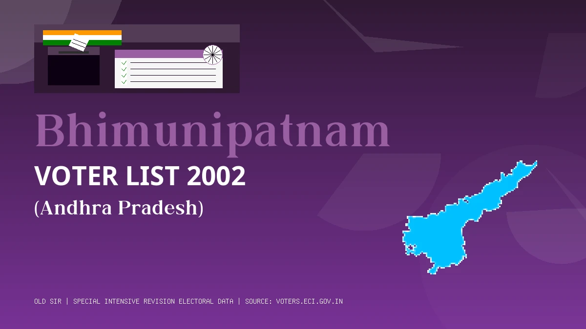 Bhimunipatnam Voter List 2002 PDF Download Andhra Pradesh
