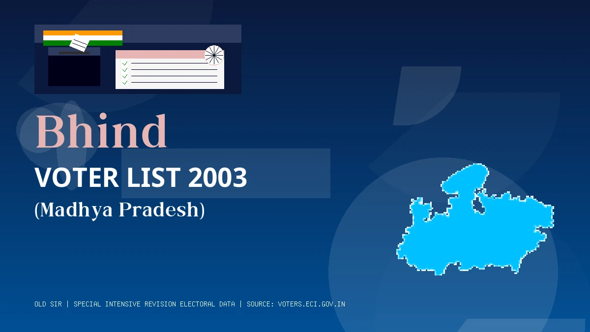Bhind Voter List 2003 PDF Download Madhya Pradesh