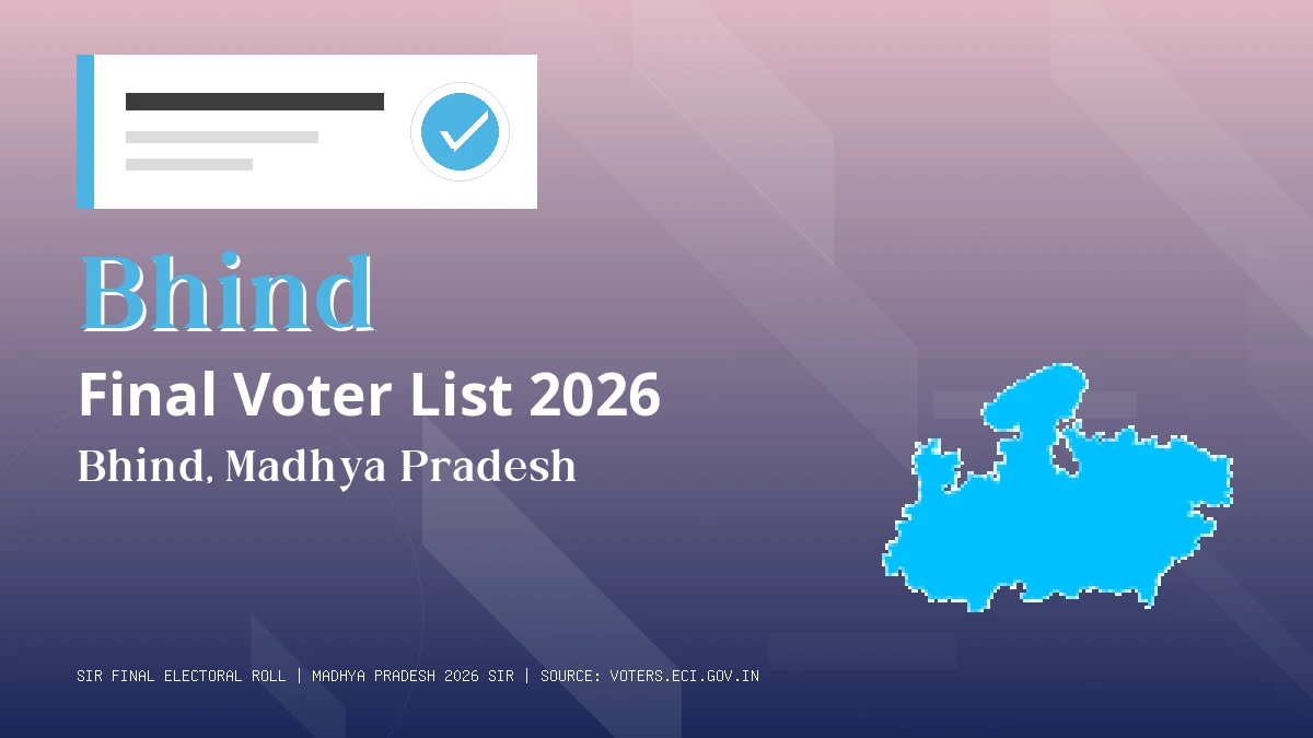 Bhind Final Voter List 2026 Madhya Pradesh