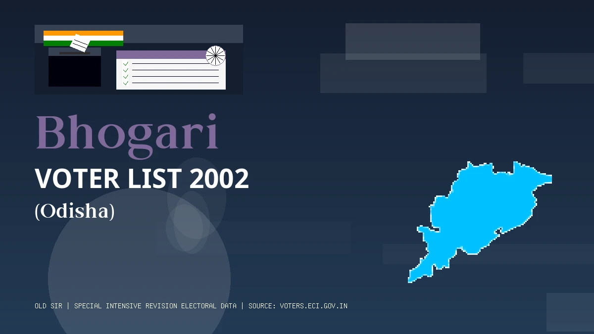 Bhogari Voter List 2002 PDF Download Odisha