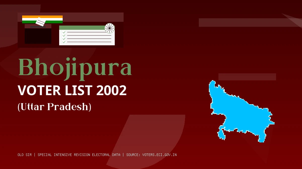 Bhojipura Voter List 2002 PDF Download Uttar Pradesh