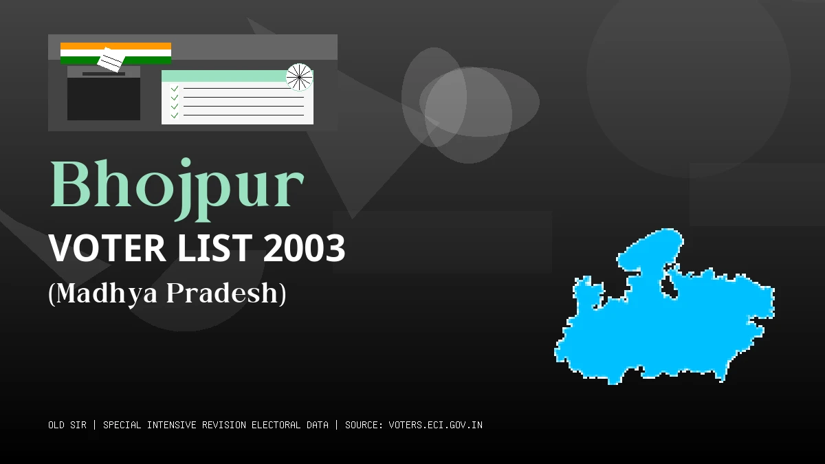Bhojpur Voter List 2003 PDF Download Madhya Pradesh