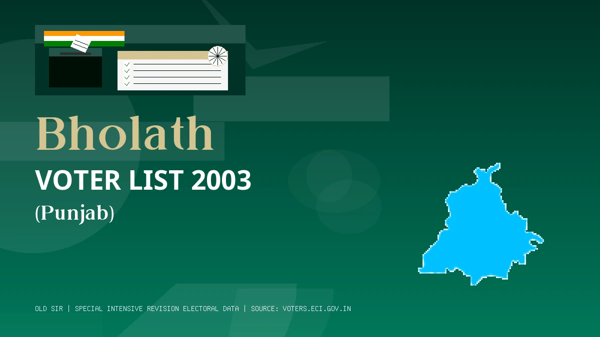 Bholath Voter List 2003 PDF Download Punjab