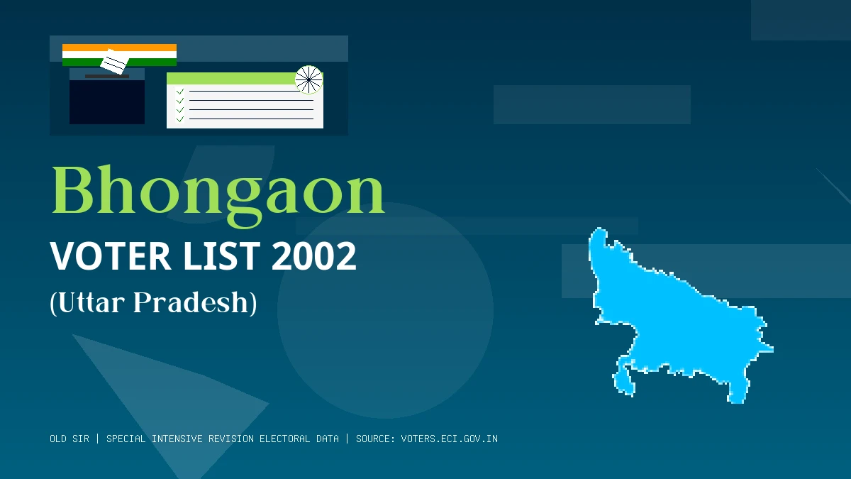 Bhongaon Voter List 2002 PDF Download Uttar Pradesh