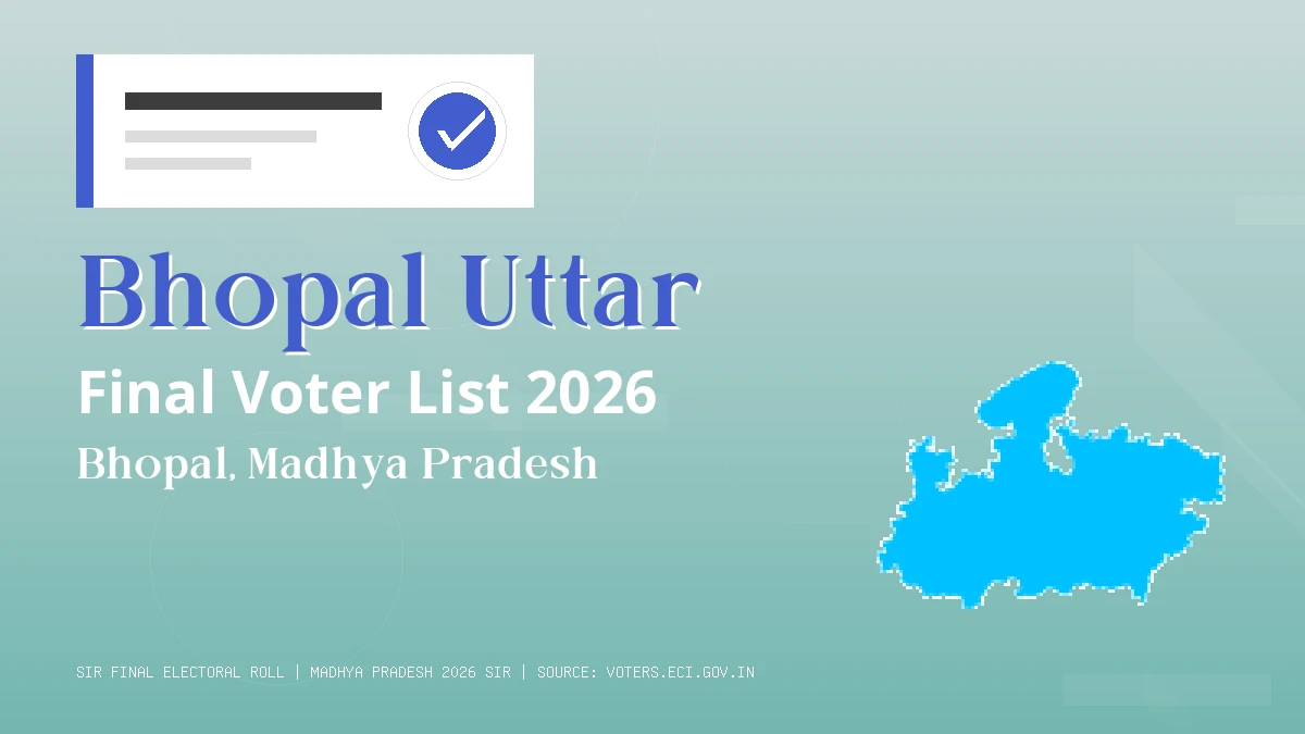 Bhopal Uttar Final Voter List 2026 Madhya Pradesh