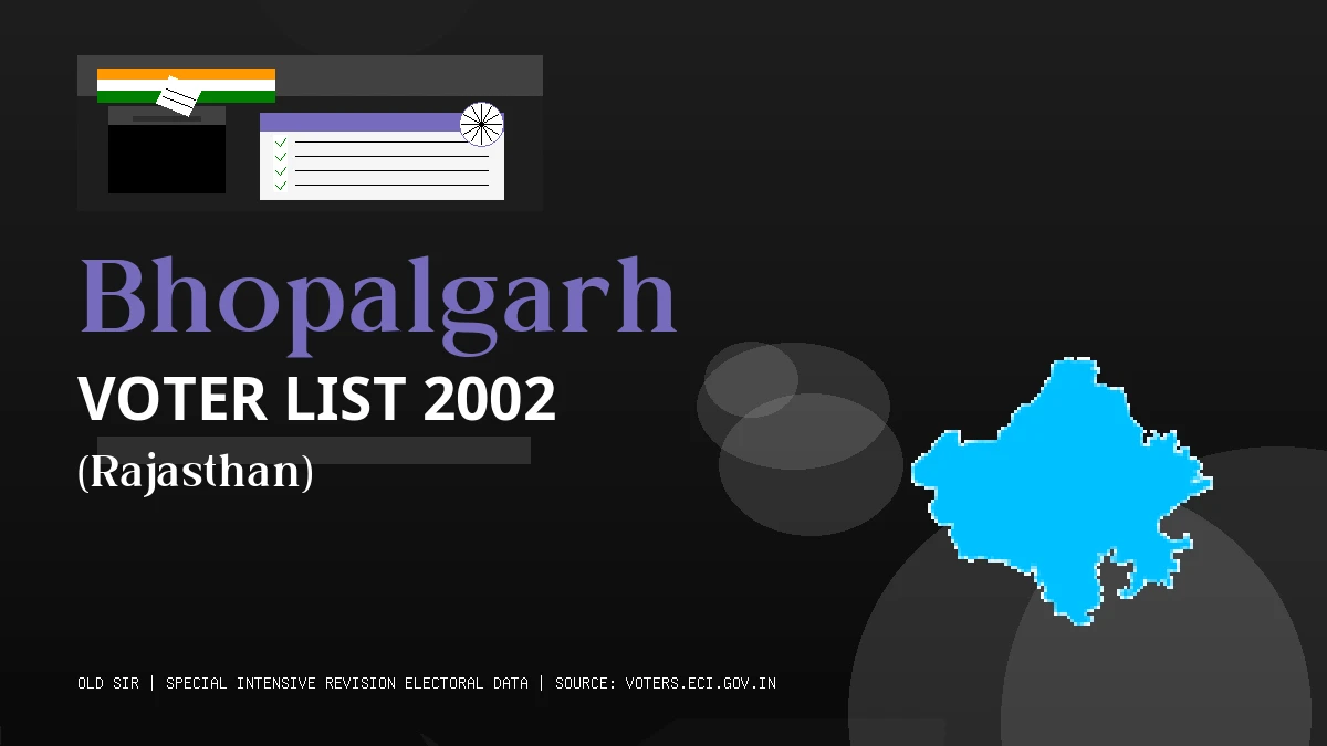 Bhopalgarh Voter List 2002 PDF Download Rajasthan