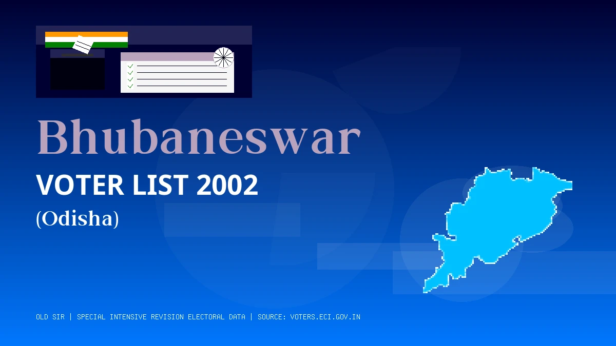 Bhubaneswar Voter List 2002 PDF Download Odisha