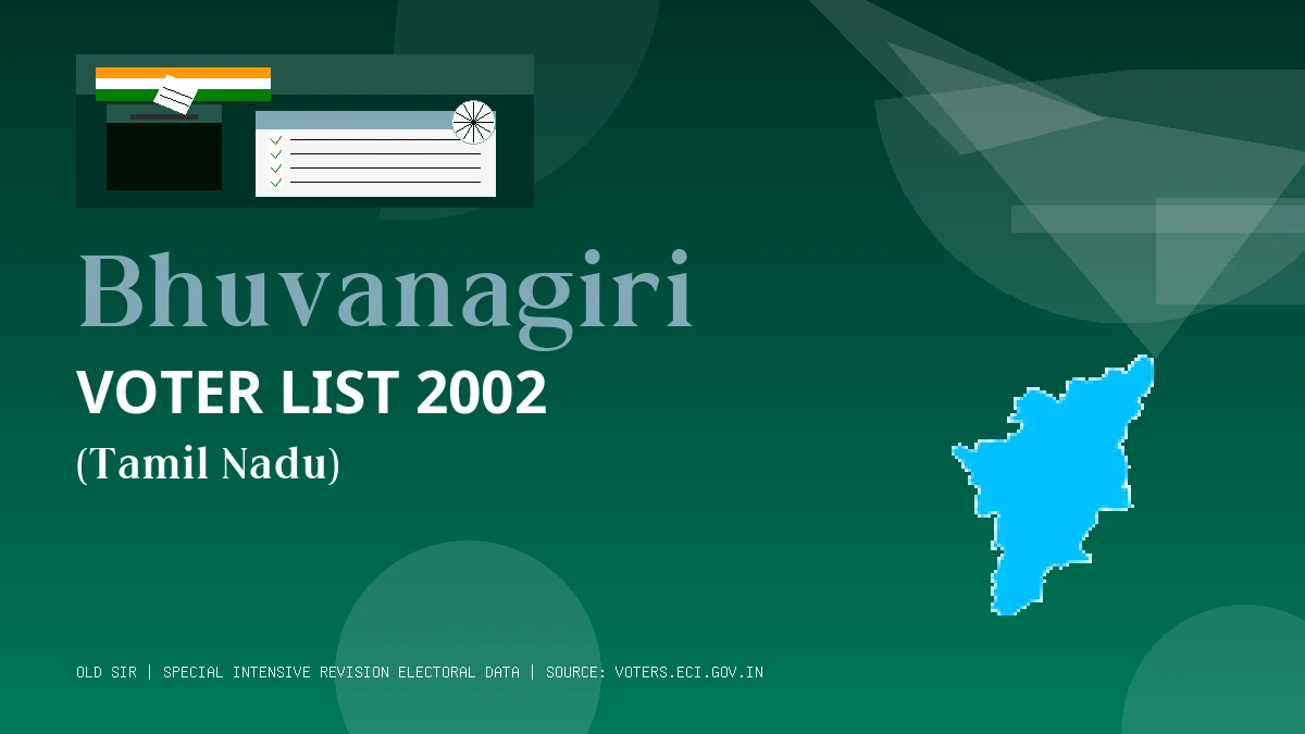 Bhuvanagiri Voter List 2002 PDF Download Tamil Nadu