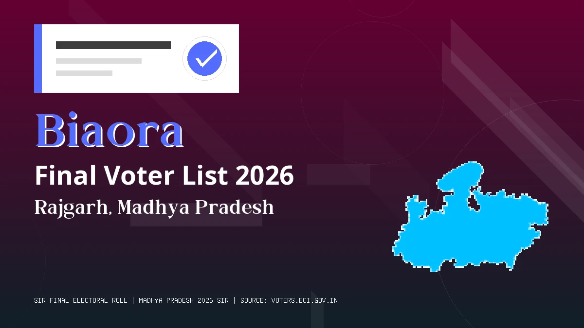 Biaora Final Voter List 2026 Madhya Pradesh