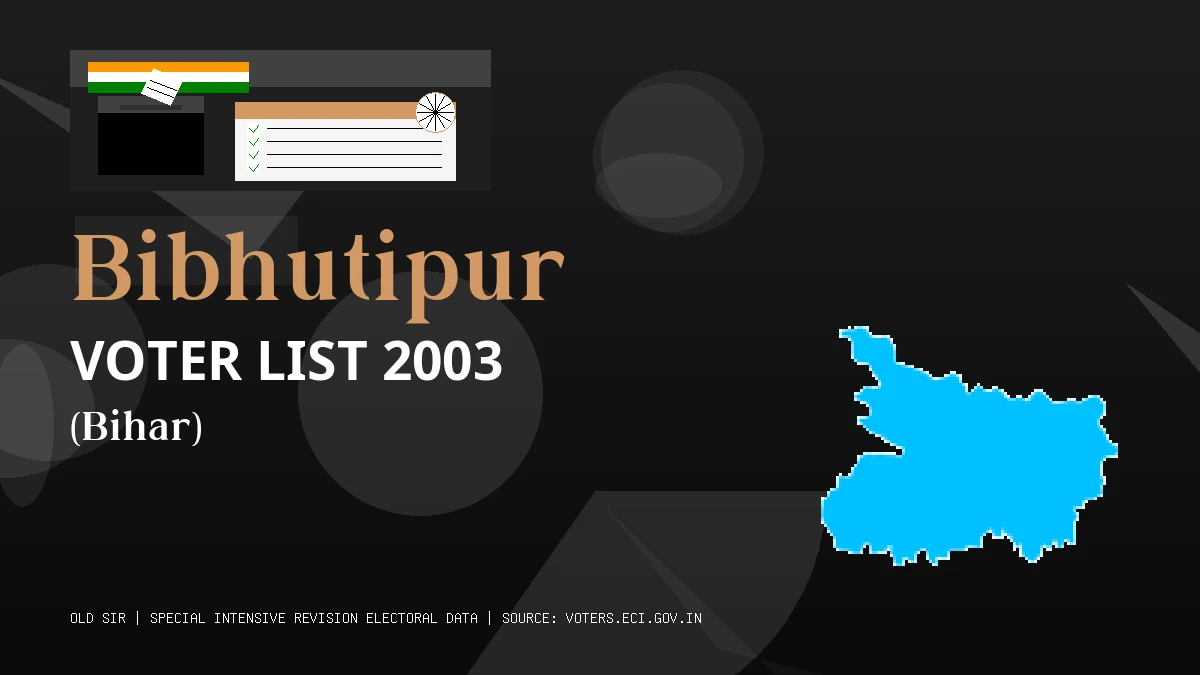 Bibhutipur Voter List 2003 PDF Download Bihar