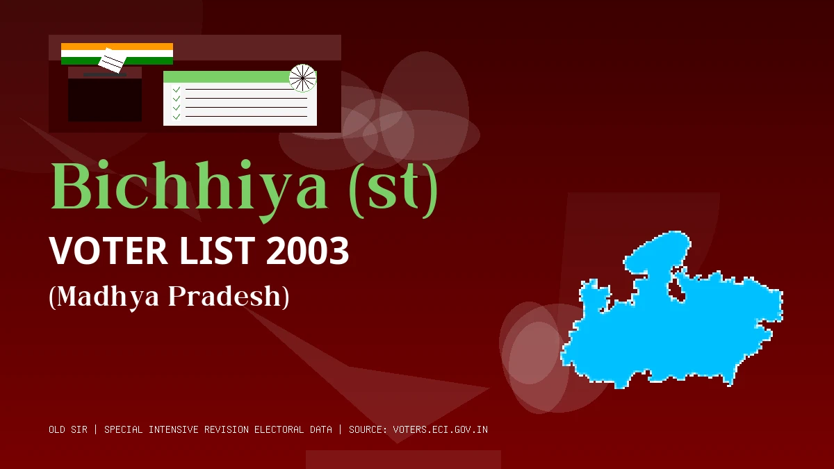 Bichhiya (st) Voter List 2003 PDF Download Madhya Pradesh