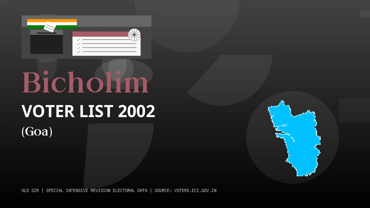 Bicholim Voter List 2002 PDF Download Goa