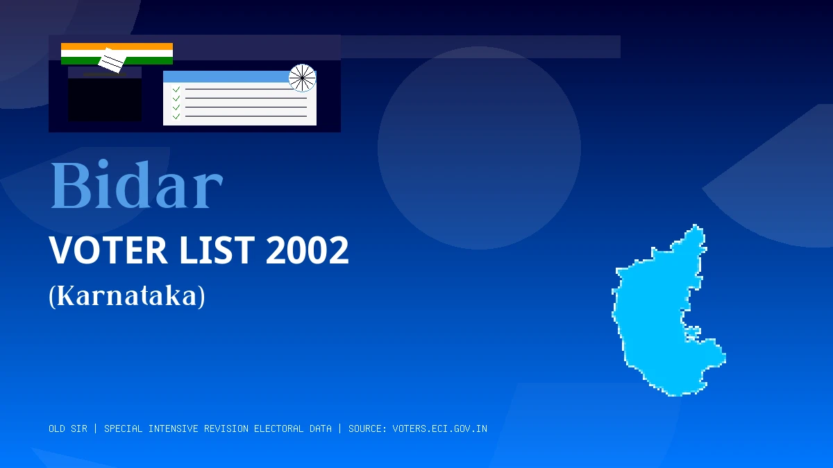 Bidar Voter List 2002 PDF Download Karnataka