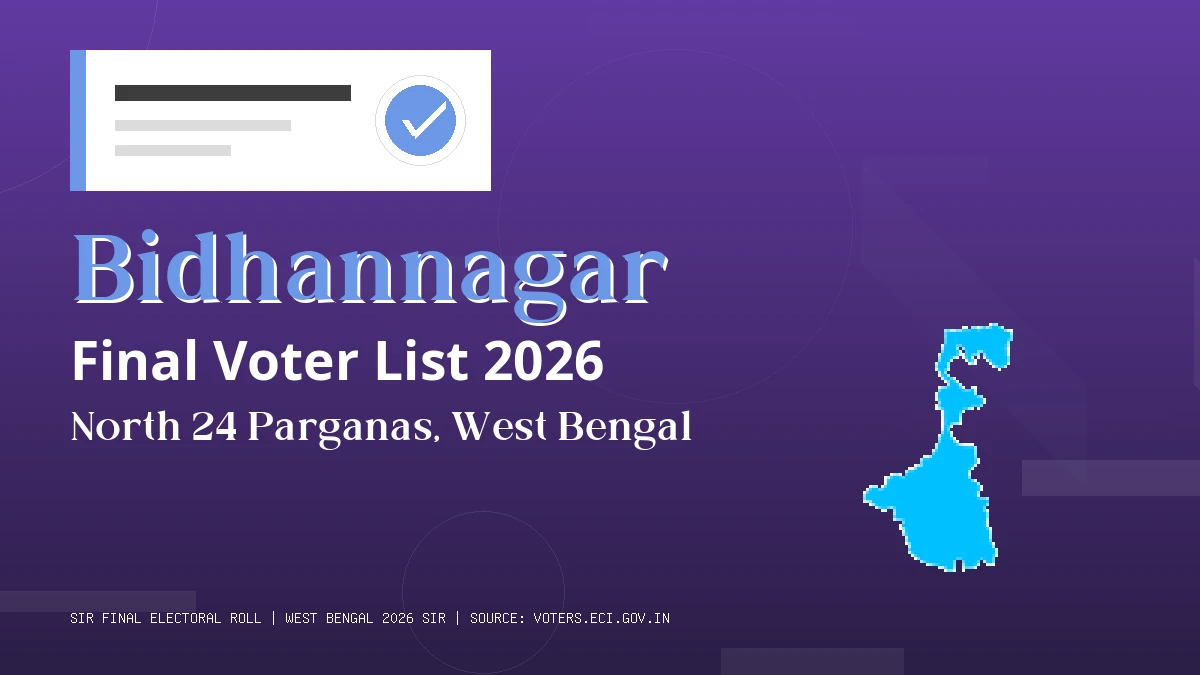 Bidhannagar Final Voter List 2026 West Bengal