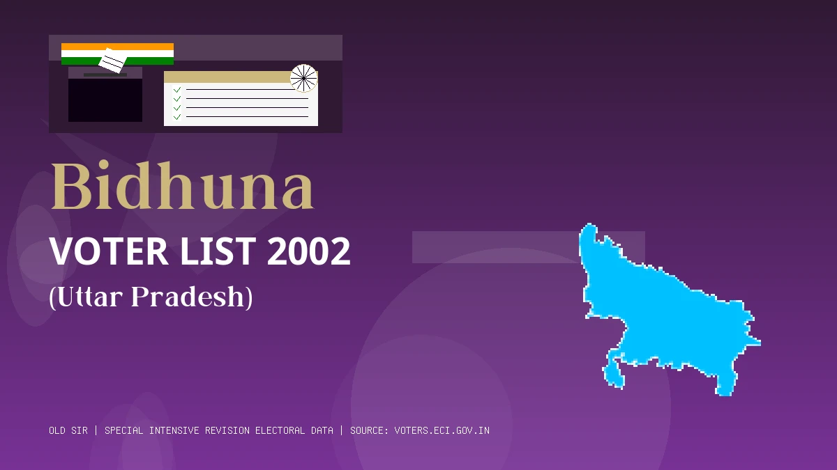 Bidhuna Voter List 2002 PDF Download Uttar Pradesh
