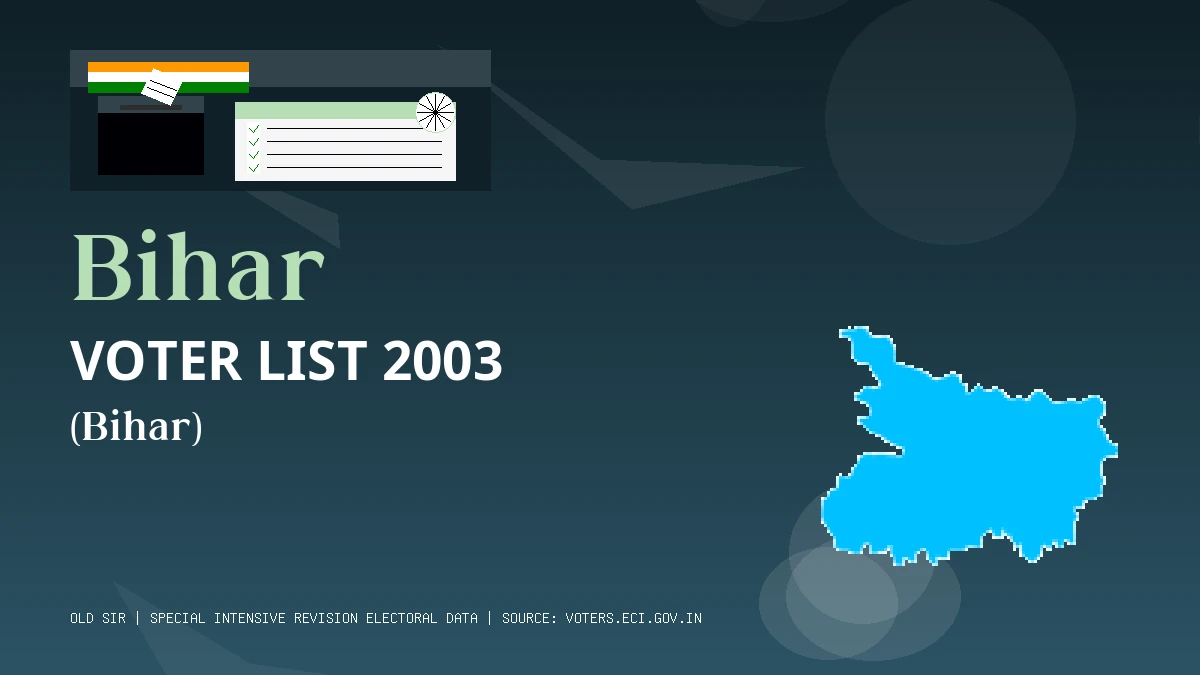 Bihar Voter List 2003 PDF Download Bihar