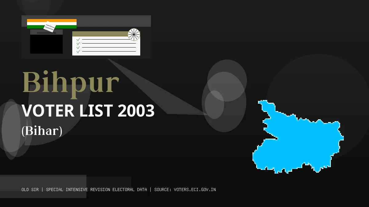 Bihpur Voter List 2003 PDF Download Bihar