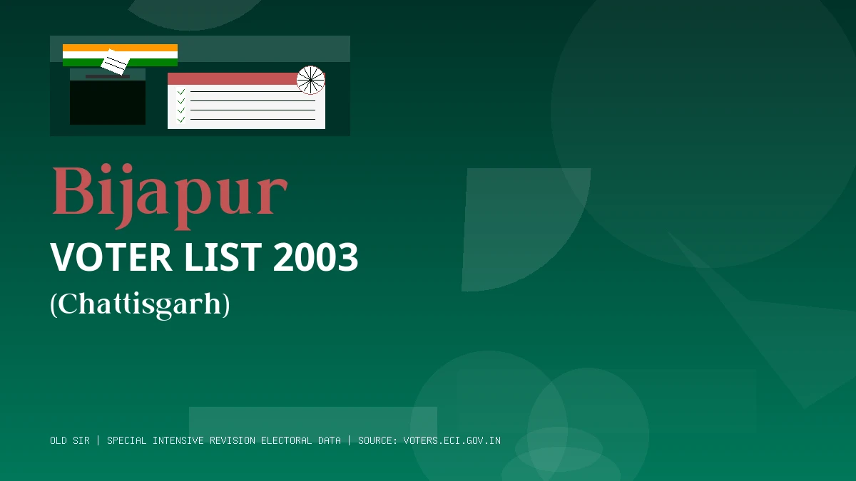 Bijapur Voter List 2003 PDF Download Chattisgarh