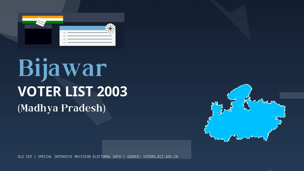 Bijawar Voter List 2003 PDF Download Madhya Pradesh