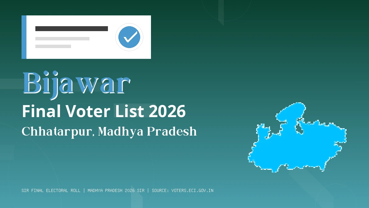 Bijawar Final Voter List 2026 Madhya Pradesh