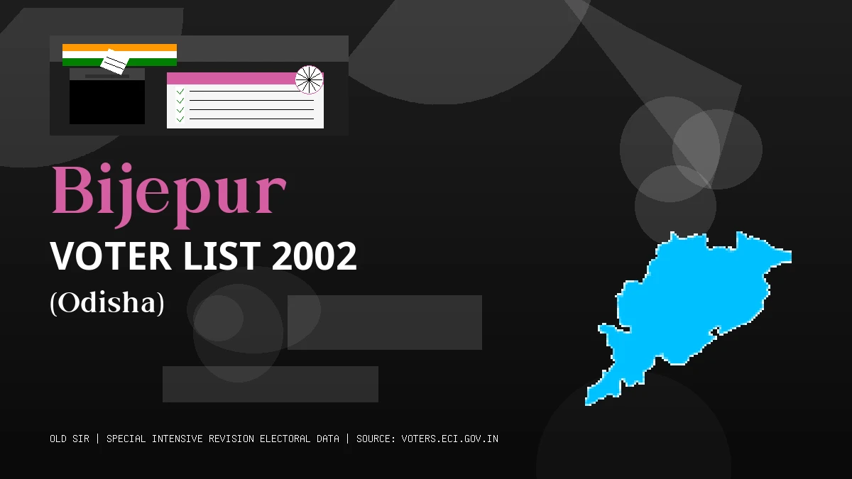 Bijepur Voter List 2002 PDF Download Odisha