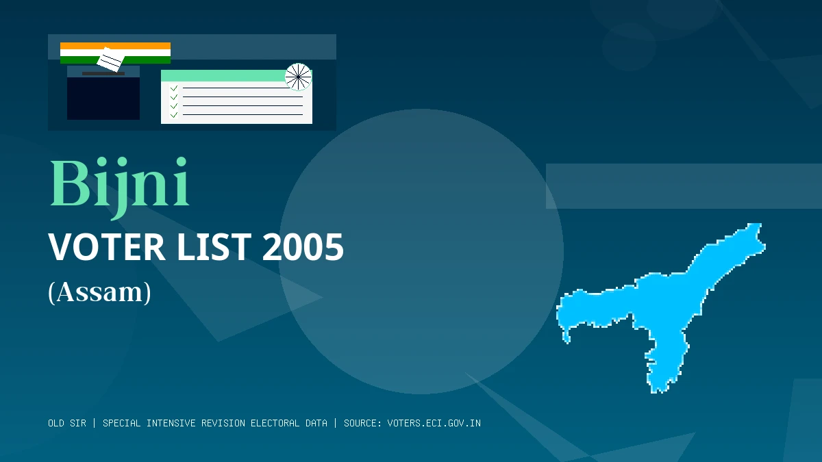 Bijni Voter List 2005 PDF Download Assam