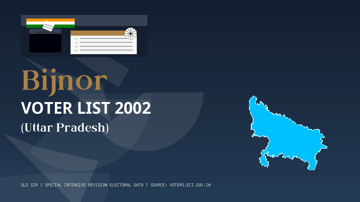 Bijnor Voter List 2002 PDF Download Uttar Pradesh