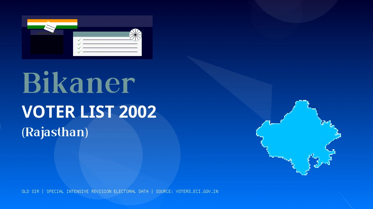 Bikaner Voter List 2002 PDF Download Rajasthan