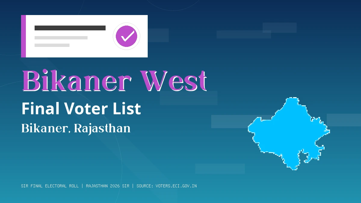 Bikaner West Final Voter List Rajasthan
