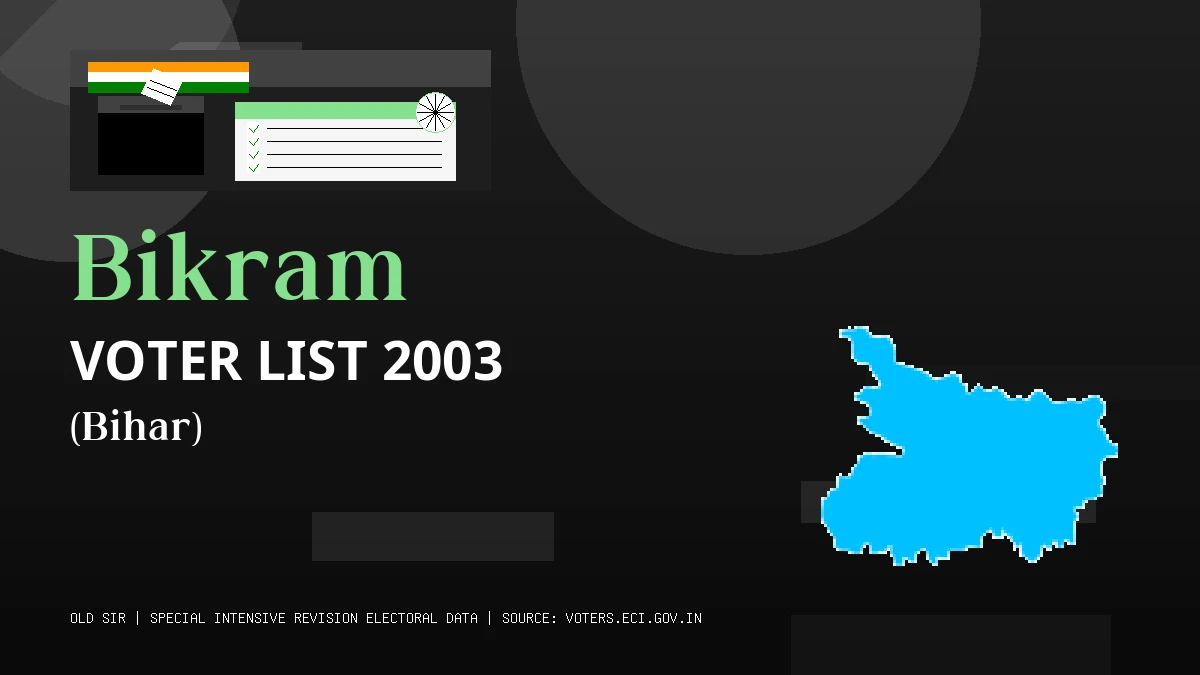 Bikram Voter List 2003 PDF Download Bihar
