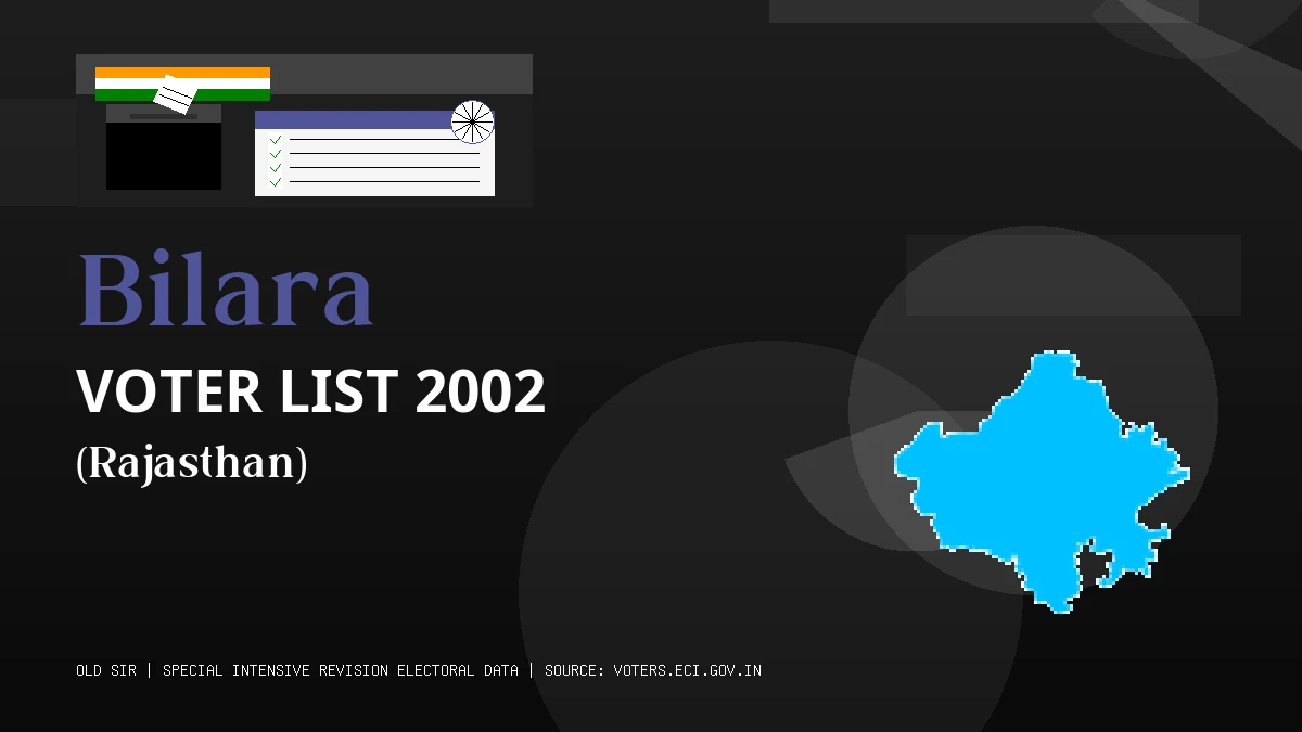 Bilara Voter List 2002 PDF Download Rajasthan