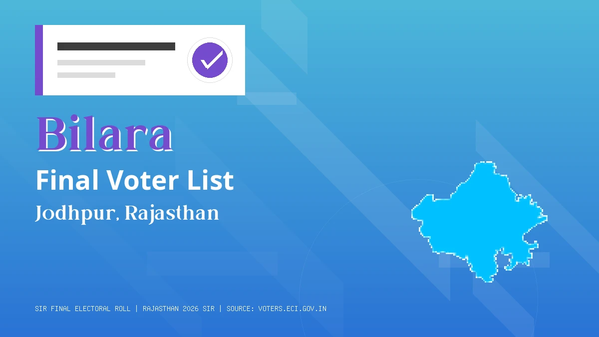 Bilara Final Voter List Rajasthan