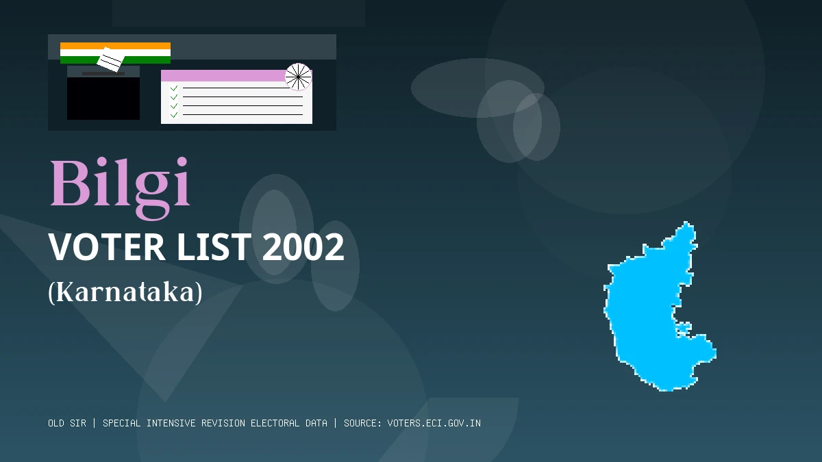 Bilgi Voter List 2002 PDF Download Karnataka