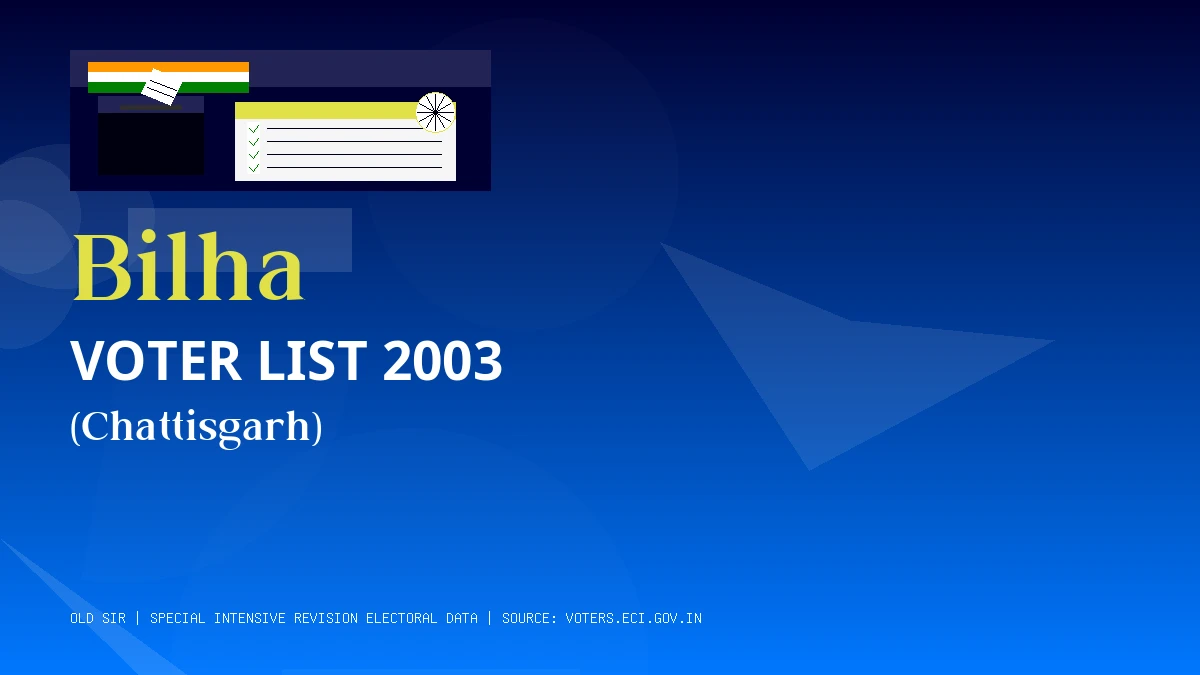 Bilha Voter List 2003 PDF Download Chattisgarh