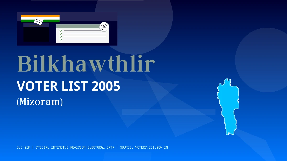 Bilkhawthlir Voter List 2005 PDF Download Mizoram