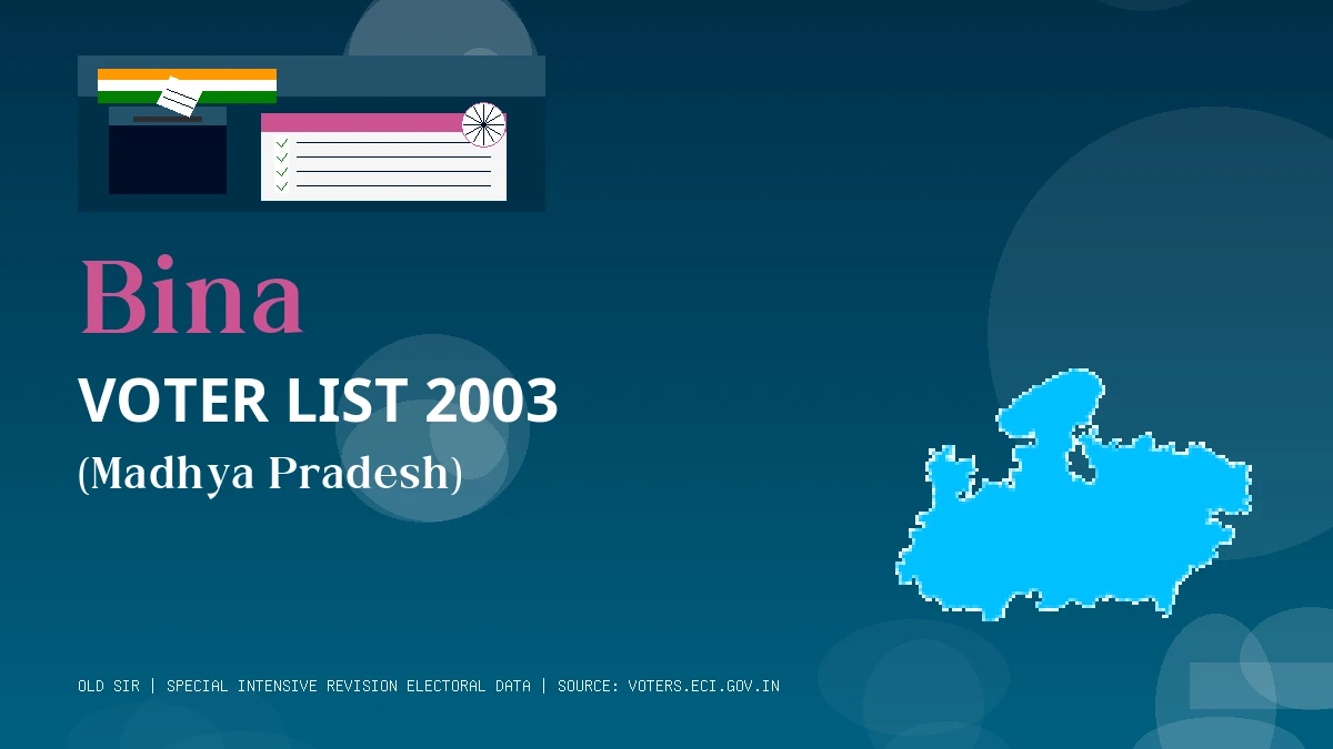 Bina Voter List 2003 PDF Download Madhya Pradesh
