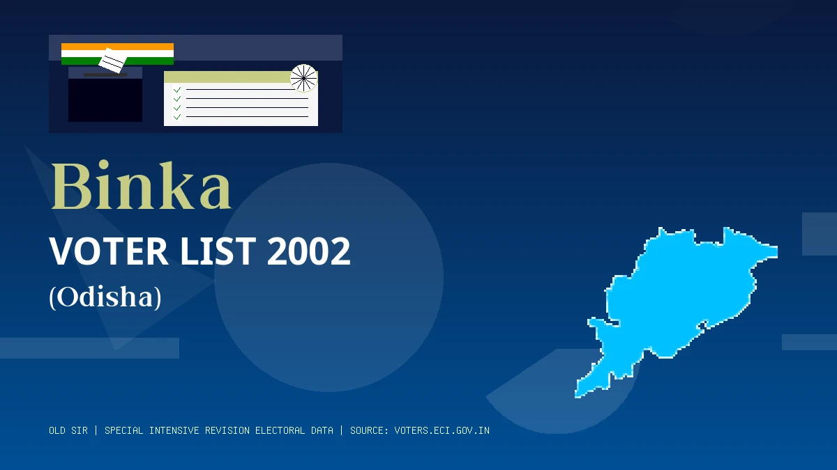 Binka Voter List 2002 PDF Download Odisha