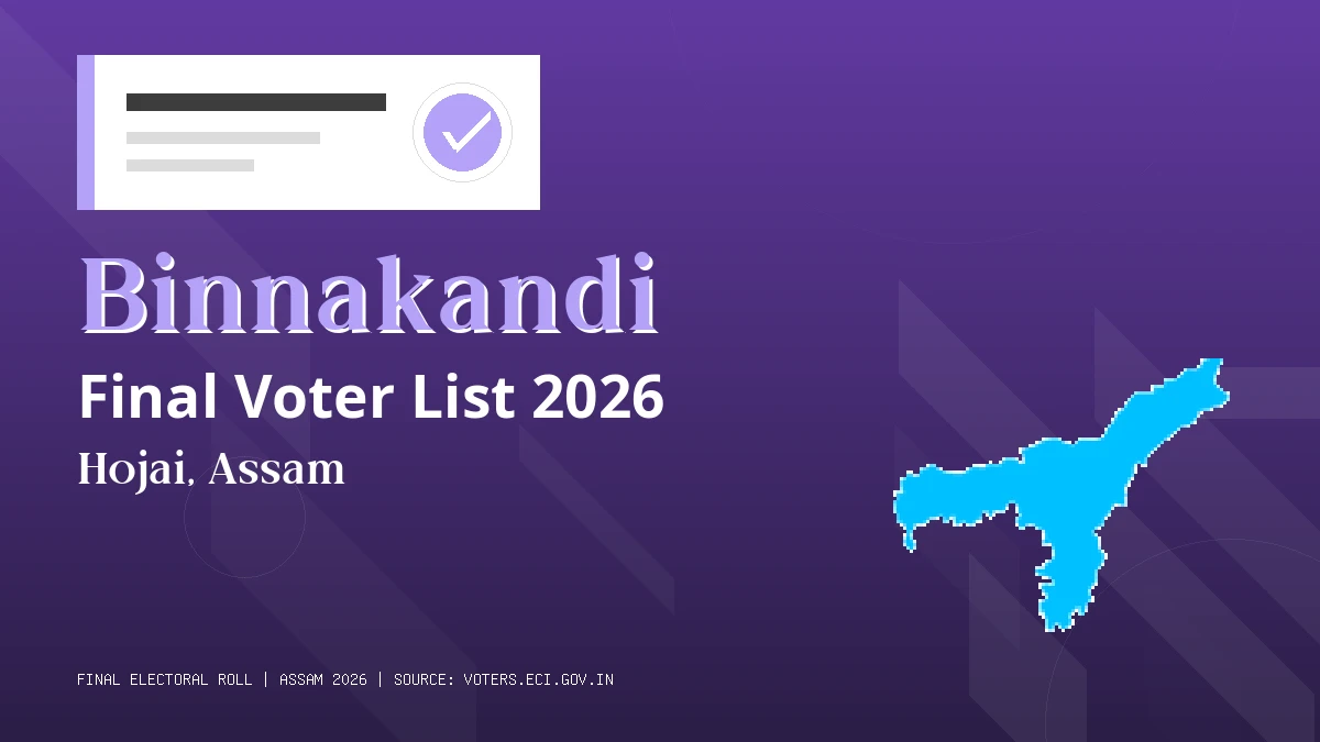 Binnakandi Final Voter List 2026 Assam