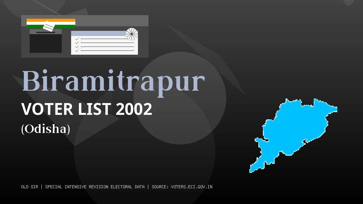 Biramitrapur Voter List 2002 PDF Download Odisha