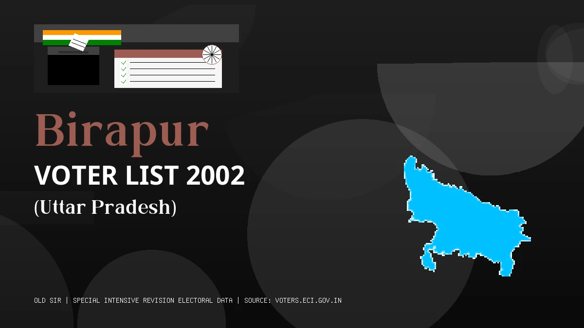 Birapur Voter List 2002 PDF Download Uttar Pradesh