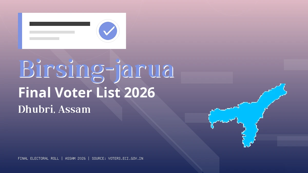 Birsing-jarua Final Voter List 2026 Assam