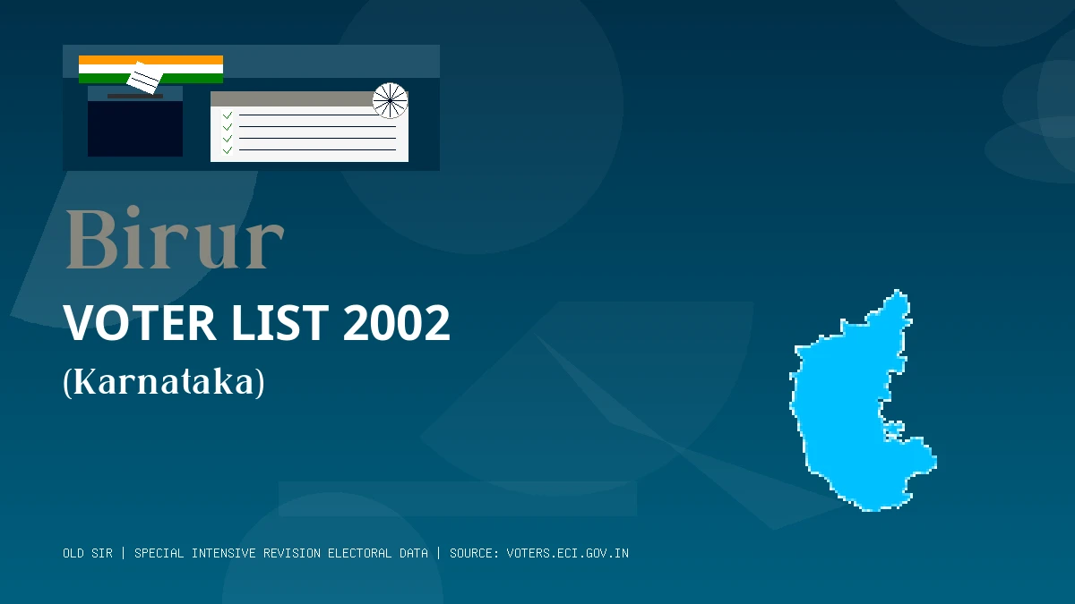 Birur Voter List 2002 PDF Download Karnataka