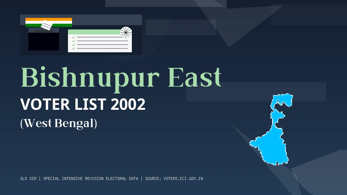 Bishnupur East Voter List 2002 PDF Download West Bengal