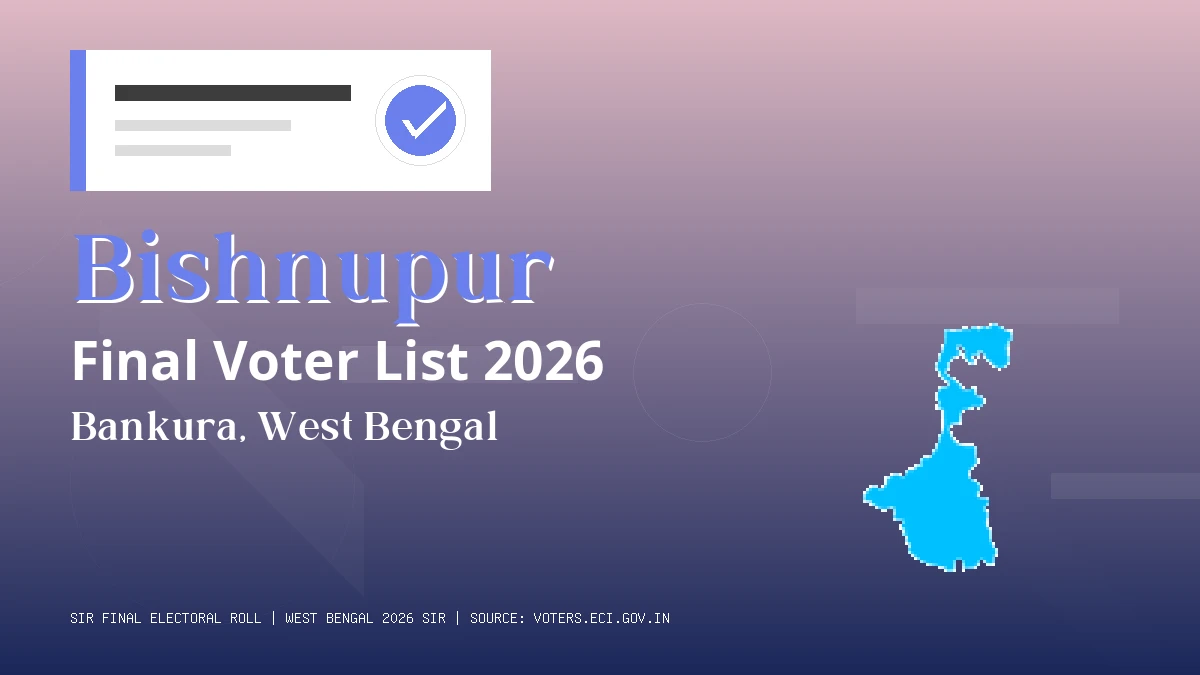 Bishnupur Final Voter List 2026 West Bengal