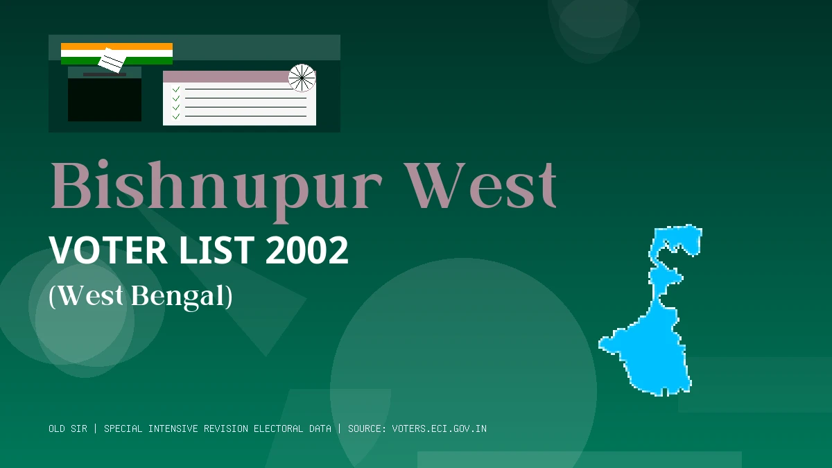 Bishnupur West Voter List 2002 PDF Download West Bengal