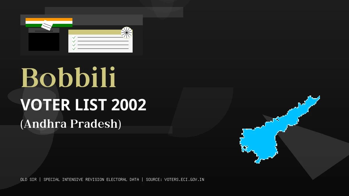 Bobbili Voter List 2002 PDF Download Andhra Pradesh