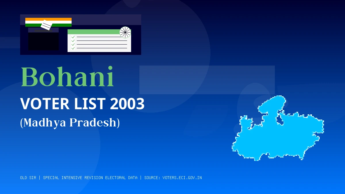 Bohani Voter List 2003 PDF Download Madhya Pradesh